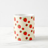 Rood aardbeienpatroon op bleek roze koffiemok (Center)