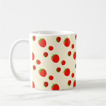 Rood aardbeienpatroon op bleek roze