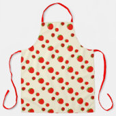 Rood aardbeienpatroon op bleek roze schort (Voorkant)