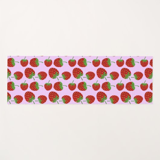 Rood aardbeienroze yogamat (Voorkant (horizontaal))