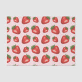 Rood aardbeienvruchtenpatroon op roze tissuepapier (Voorkant)