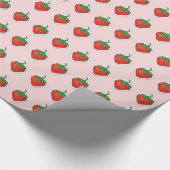 Rood aardbeipatroon cadeaupapier (Hoek)