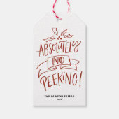 Rood absoluut geen kerstcadeaus cadeaulabel (Voorkant)