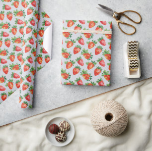 rood Abstract aardbeienpatroon Cadeaupapier