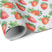 rood Abstract aardbeienpatroon Cadeaupapier (Rol Hoek)