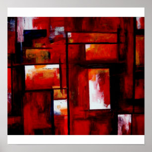 Rood Abstract Art Print Poster