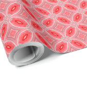 Rood Abstract bloemvormen patroon Cadeaupapier (Rol Hoek)