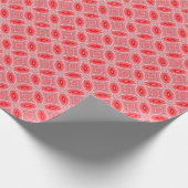 Rood Abstract bloemvormen patroon Cadeaupapier (Hoek)