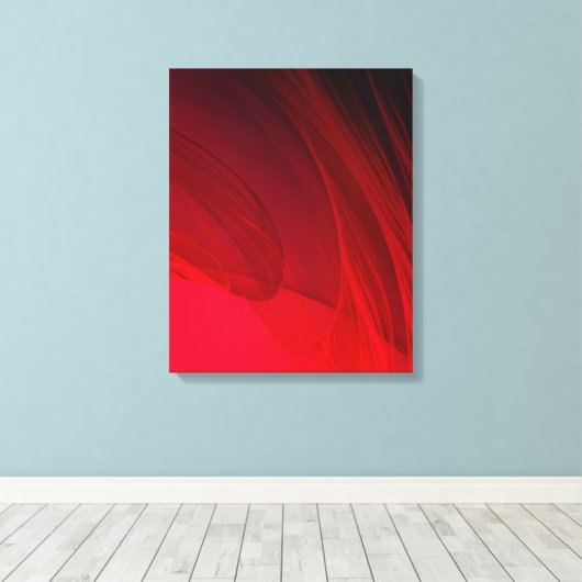 Rood Abstract Canvas Afdruk (Insitu (Houten vloer))