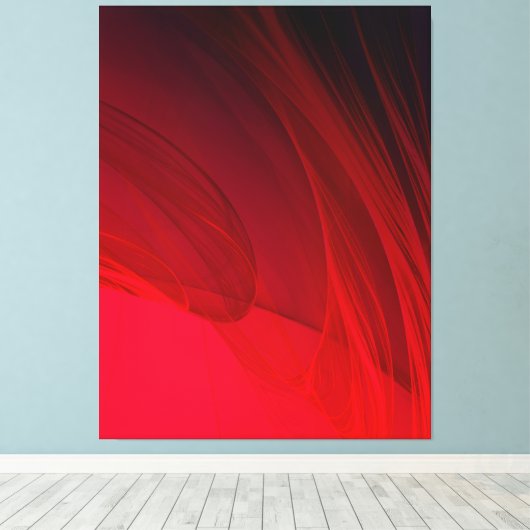 Rood Abstract Canvas Afdruk (Insitu (Houten vloer))
