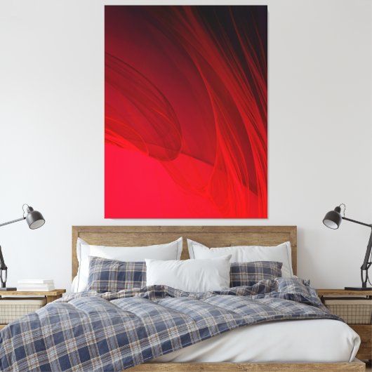 Rood Abstract Canvas Afdruk (Insitu (Slaapkamer))