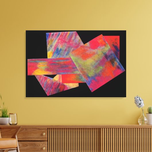Rood Abstract Fine Art Canvas Print (Insitu (Woonkamer))