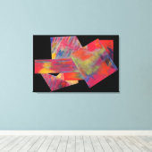 Rood Abstract Fine Art Canvas Print (Insitu (Houten vloer))