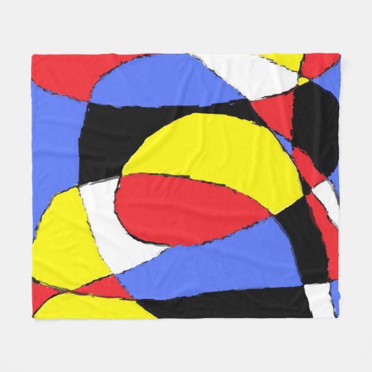 Rood Abstract Fleece Deken (Voorkant (Horizontaal))