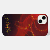Rood Abstract Goud Glitter iPhone Hoesje (Achterkant horizontaal)