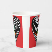 Rood, abstract hart op rood papieren bekers (Rechts)