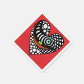 Rood, abstract hart op rood servet (Hoek)