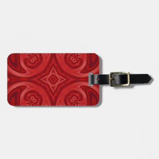 Rood abstract houten patroon bagagelabel