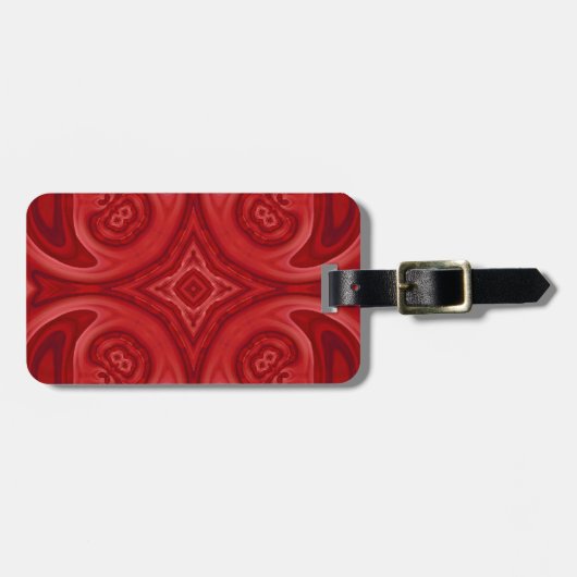 Rood abstract houten patroon bagagelabel (Voorkant horizontaal)