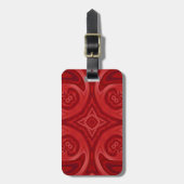 Rood abstract houten patroon bagagelabel (Voorkant verticaal)