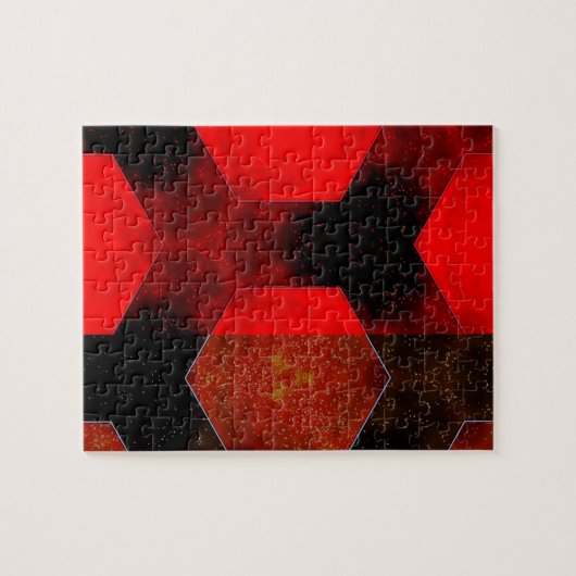Rood Abstract Legpuzzel (Horizontaal)
