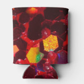 Rood abstract mozaïekglanzend glitterpatroon Monog Blikjeskoeler (Achterkant)