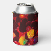 Rood abstract mozaïekglanzend glitterpatroon Monog Blikjeskoeler (Blikje Achterkant)