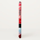 Rood abstract mozaïekglanzend glitterpatroon Monog Case-Mate iPhone Case (Achterkant / rechts)