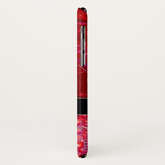 Rood abstract mozaïekglanzend glitterpatroon Monog Case-Mate iPhone Case (Achterkant/links)