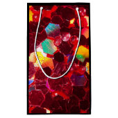 Rood abstract mozaïekglanzend glitterpatroon Sweet Klein Cadeauzakje (Achterkant)
