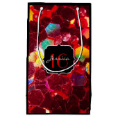Rood abstract mozaïekglanzend glitterpatroon Sweet Klein Cadeauzakje (Voorkant)