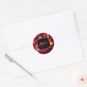 Rood abstract mozaïekglanzend glitterpatroon Sweet Ronde Sticker (Envelop)