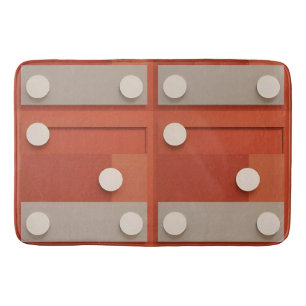 Rood abstract ontwerp met geometrische vormen badmat