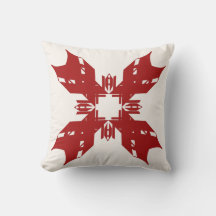Rood Abstract op wit Snowflake-achtig design