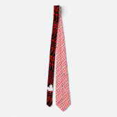 Rood abstract op zwart met White Canadian Maple Stropdas (Achterkant)