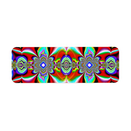 Rood abstract patroon etiket (Voorkant)