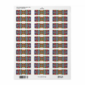 Rood abstract patroon etiket (Full Sheet)