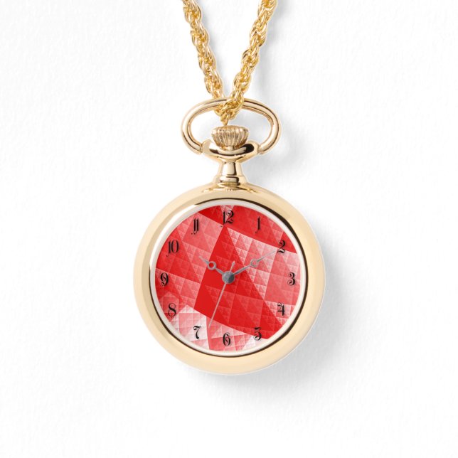 Rood abstract patroon horloge (Voorkant)