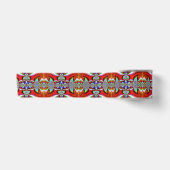 Rood abstract patroon satijnen lint (Voorkant)