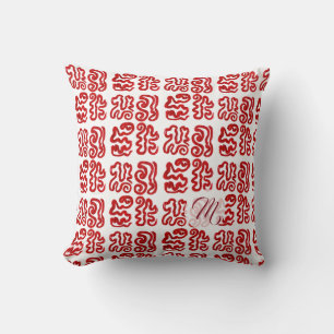 Rood Abstract Patroon Tropische Decoratie Kussen