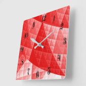 Rood abstract patroon vierkante klok (Hoek)