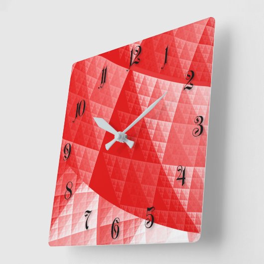 Rood abstract patroon vierkante klok (Hoek)