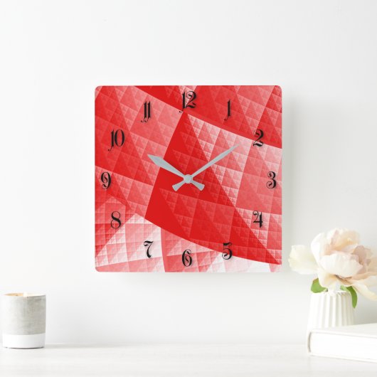 Rood abstract patroon vierkante klok (Huis)
