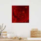 rood abstract poster (Keuken)