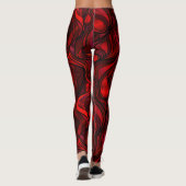 Rood Abstract regenboogontwerp Leggings (Achterkant)