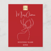 Rood abstract rendier visitekaartje (Voorkant)