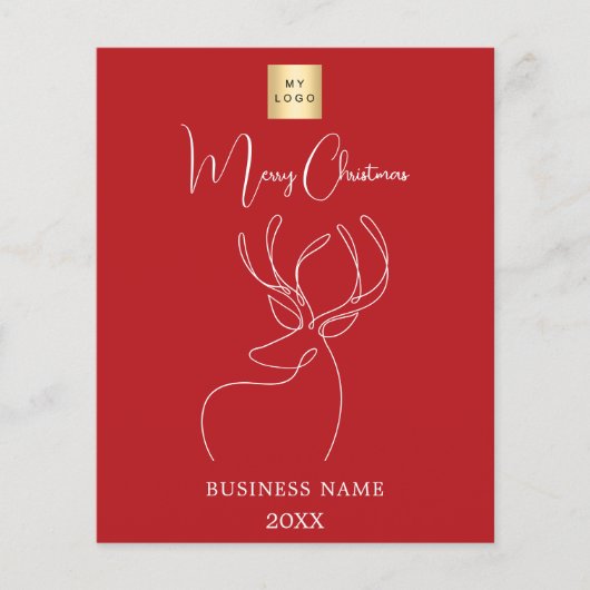 Rood abstract rendier visitekaartje (Voorkant)