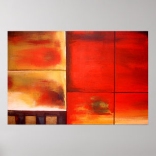 Rood Abstract Schilderkunst Poster