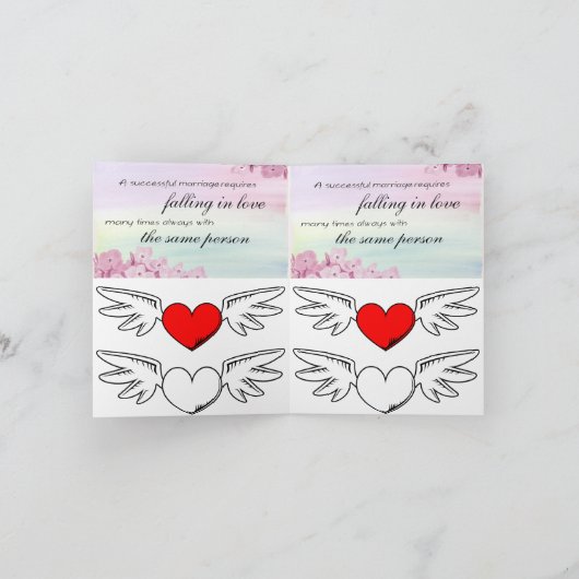 Rood Abstract symbool Bedankkaart (Binnen)