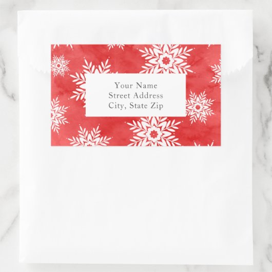 Rood Abstract Waterverf Sneeuwvlokken Label (Tas)